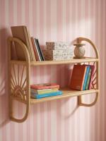 Rotan rek / schap met 2 niveaus Zon hout - thumbnail