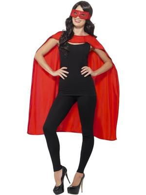 Superhero cape met masker rood
