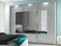 Kledingkast PANAMA 3 schuifdeuren 256 cm wit/hoogglans wit - thumbnail