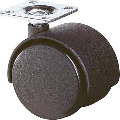 BS Rollen Dubbel zwenkwiel | wiel-d. 50 mm draagvermogen 40 kg | met schroefplaat | polyamide zwart RAL 9005 | 1 stuk - F75.050.PL F75.050.PL