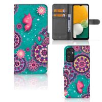 Samsung Galaxy A14 4G Hoesje Cirkels en Vlinders - thumbnail