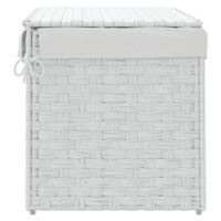 VidaXL Wasmand met deksel 55,5x35x34 cm poly rattan wit - thumbnail