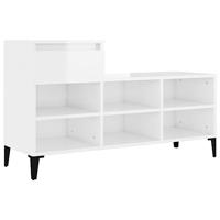 VidaXL Schoenenkast 102x36x60 cm bewerkt hout hoogglans wit - thumbnail