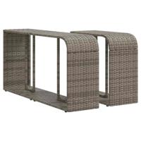 10-delige Loungeset met kussens poly rattan grijs - thumbnail
