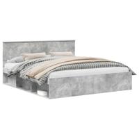 Bedframe met hoofdeinde Beton 180 x 200 cm Massief grenenhout - thumbnail