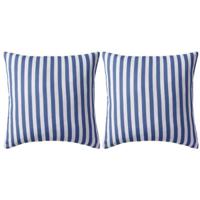 VidaXL Buitenkussens 45x45 cm gestreept marineblauw 2 st - thumbnail