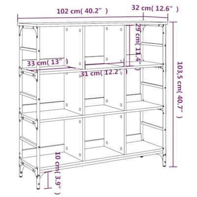 Dressoir 102x32x103,5 cm bewerkt hout grijs sonoma eikenkleurig