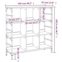 Dressoir 102x32x103,5 cm bewerkt hout grijs sonoma eikenkleurig - thumbnail
