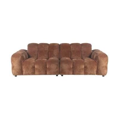 Dutchbone 3-zits Bank 'Hackman' Velvet, kleur Cognac Dutchbone 3-zits Bank 'Hackman' Velvet, kleur Cognac