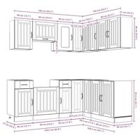 11-delige Keukenkastenset Lucca bewerkt hout betongrijs - thumbnail