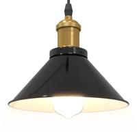 Hanglamp in hoogte verstelbaar E27 22 cm metaal glanzend zwart - thumbnail
