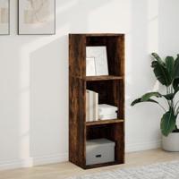 Boekenkast 40x30x114 cm bewerkt hout gerookt eikenkleurig - thumbnail