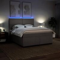 Boxspring met matras stof taupe 180x200 cm - thumbnail
