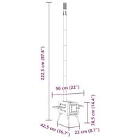 Houtkachel tent met schoorsteen en inklapbare poten staal zwart - thumbnail