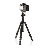 Statief - Maximaal draagvermogen: 3.0 kg - Minimale werkhoogte: 17.5 cm - Maximale werkhoogte: 145.0 cm - 3 Segmenten - Balhoofd - Inclusief reistas - Omkeerbare middenkolom - ABS/Aluminium - Zwart - thumbnail