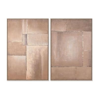 Schilderij Home ESPRIT Bruin Abstract Modern 80 x 3,8 x 120 cm (2 Stuks)