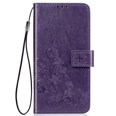 Vier blad clasp reliëf Buckle mobiele telefoon bescherming lederen draagtas met Lanyard & Card slot & portemonnee & beugel functie voor Xiaomi CC9e ( Vier blad clasp reliëf Buckle mobiele telefoon bescherming lederen draagtas met Lanyard & Card slot & portemonnee & beugel functie voor Xiaomi CC9e (