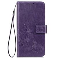Vier blad clasp reliëf Buckle mobiele telefoon bescherming lederen draagtas met Lanyard & Card slot & portemonnee & beugel functie voor Xiaomi CC9e ( - thumbnail