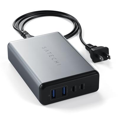 Satechi ST-TC108WM USB-oplader 108 W 2x USB-A, 2x USB-C USB PD Antraciet Binnen Satechi ST-TC108WM USB-oplader 108 W 2x USB-A, 2x USB-C USB PD Antraciet Binnen
