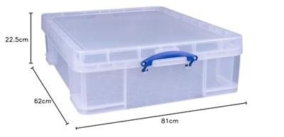 Really Useful Box 70 liter, transparant, per stuk verpakt in karton
