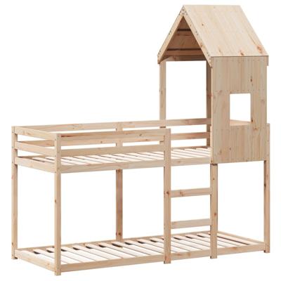 Stapelbedframe zonder matras massief grenenhout 90x200 cm