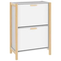 VidaXL Schoenenkast 57,5x33x80 cm bewerkt hout wit - thumbnail