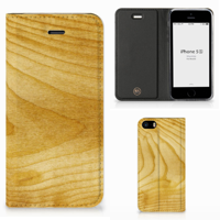 iPhone SE|5S|5 Book Wallet Case Licht Hout - thumbnail