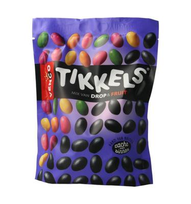 Venco Tikkels drop & fruit 235 Gram Venco Tikkels drop & fruit 235 Gram