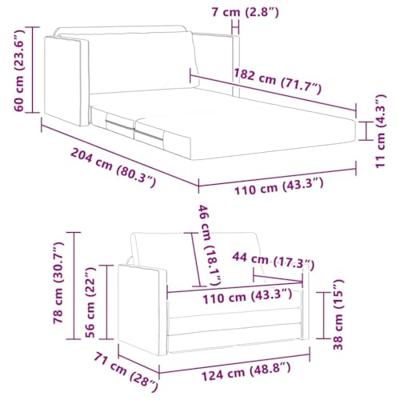 Slaapbank 110cm Crme Stof