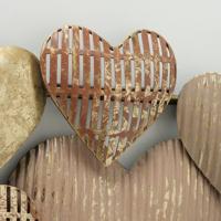 Wanddecoratie harten van metaal - thumbnail