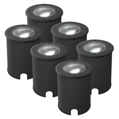 Set van 6 Lilly dimbare LED Grondspot - Kantelbaar - Overrijdbaar - Rond - 6500K daglicht wit - IP67 waterdicht - 3 jaar garantie - Zwart