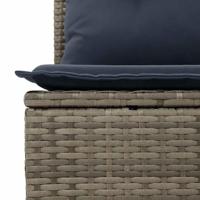 6-delige Loungeset met kussens poly rattan acacia grijs - thumbnail