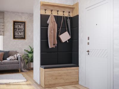 Vestiaire BALI 1 klapdeur gouden eik met 12 kussens Vestiaire BALI 1 klapdeur gouden eik met 12 kussens