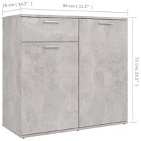 Dressoir 80x36x75 cm spaanplaat betongrijs - thumbnail
