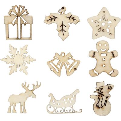 Creativ Company Hout decoratie, kerstmis, afm 28 mm, 45 stuk/ 1 doos