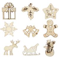 Creativ Company Hout decoratie, kerstmis, afm 28 mm, 45 stuk/ 1 doos - thumbnail