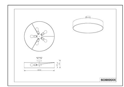 Trio PlafonnièreHotel 65cm antraciet - 603900511