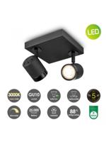 Home sweet home LED opbouwspot Manu 2 lichts ↔ 16 cm - zwart - thumbnail