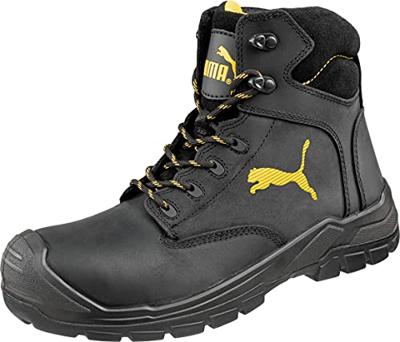 PUMA Borneo Black Mid 630411-43 Hoge veiligheidsschoenen S3 Schoenmaat (EU): 43 Zwart, Geel 1 stuk(s) PUMA Borneo Black Mid 630411-43 Hoge veiligheidsschoenen S3 Schoenmaat (EU): 43 Zwart, Geel 1 stuk(s)