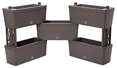 Bama brick koppelbare plantenbakken 75l 59x23x27 cm 5 stuks taupe