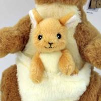 Take Me Home knuffel pluche - kangaroo met baby, 32cm - thumbnail
