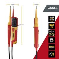 Wiha 45216 Spannings- en doorgangstester CAT III 1000 V, CAT IV 600 V LED, Akoestisch - thumbnail
