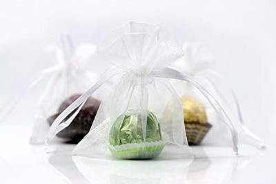 Organza zakjes wit 7,5x10cm (10st)