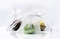 Organza zakjes wit 7,5x10cm (10st) - thumbnail