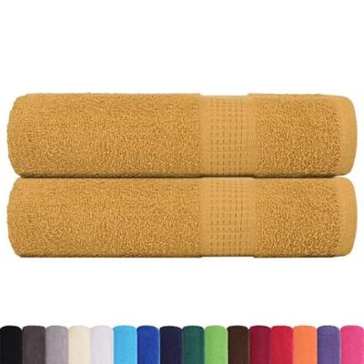VidaXL Badhanddoeken frogn 2 st 100x150 cm 360 g/m² goud VidaXL Badhanddoeken frogn 2 st 100x150 cm 360 g/m² goud
