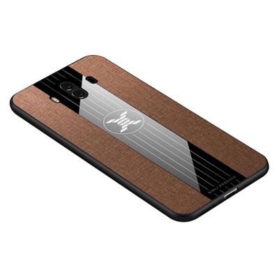 Voor Huawei mate 10 XINLI stiksels doek Textue schokbestendig TPU beschermhoes (bruin)