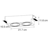 QAZQA Set van 6 inbouwspots zwart GU10 AR70 trimless 2-lichts - Oneon - thumbnail