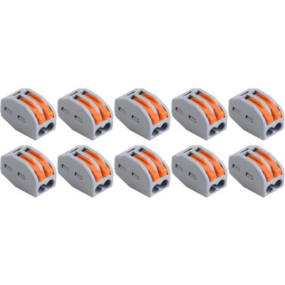 Lasklem Set 10 Stuks - 2 Polig met Klemmetjes - Grijs/Oranje