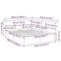 Bed met boekenkast zonder matras grenenhout wit 150x200 cm - thumbnail