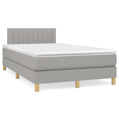 Boxspring met matras stof lichtgrijs 120x200 cm